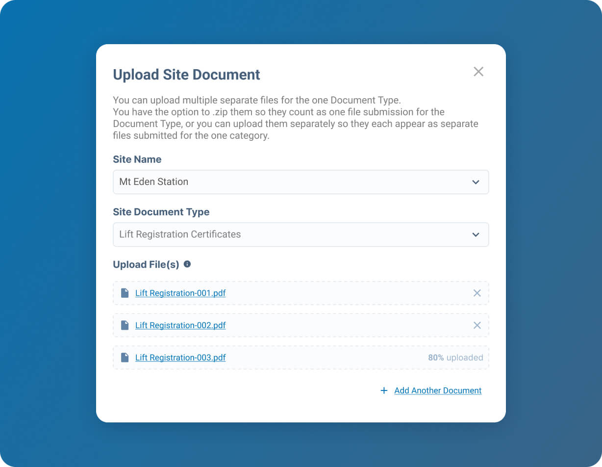Site compliance documentation